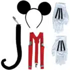 Accessoireset Mickey Mouse - handschoenen, oren, staart en bretels