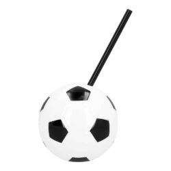 Voetbal drinkbeker met rietje
