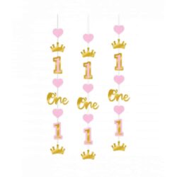 Hangdecoratie First Birthday Girl (3 stuks)