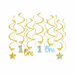 Swirl decoratie First Birthday Boy (12 stuks)