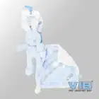 Pluche Konijn houdt doekje vast VIB (Blauw)