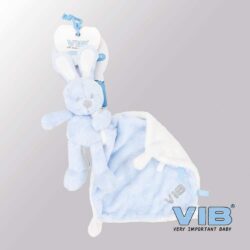 Pluche Konijn houdt doekje vast VIB (Blauw)