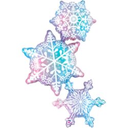 Folieballon holografische sneeuwvlokken - 127 cm