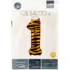 Folieballon Cijfer 1 Tiger Chic - 86 cm