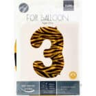 Folieballon Cijfer 3 Tiger Chic - 86 cm