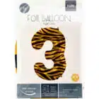 Folieballon Cijfer 3 Tiger Chic - 86 cm