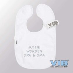 Slabbetje Luxe velours - Jullie worden OPA & OMA (Wit)