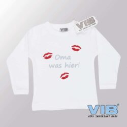 Baby T-Shirt Oma was hier (Wit)-(0-3 mnd)