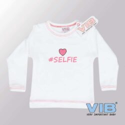 Baby T-Shirt #SELFIE (Wit-Roze)-(0-3 mnd)