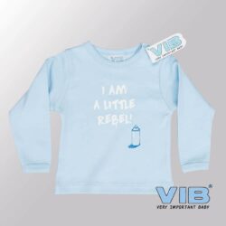 Baby T-Shirt I am a Little Rebel (Blauw)-(3-6 mnd)