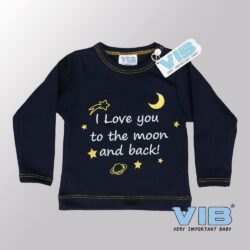 Baby T-Shirt I Love You to the Moon and Back (Navy)-(3-6 mnd)