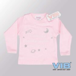 Baby T-Shirt I Love You to the Moon and Back (Roze)-(0-3 mnd)