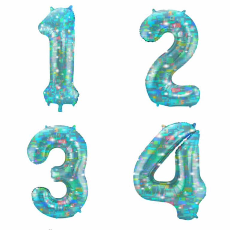 Cijfer ballonnen Galactic Aqua