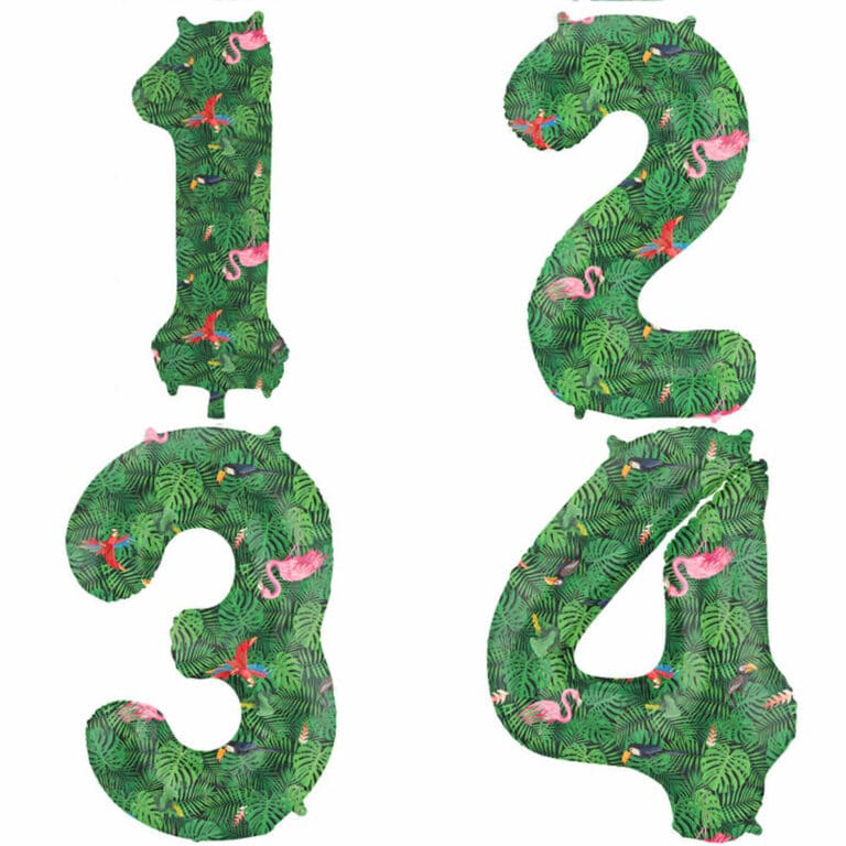 Cijferballonnen jungle print