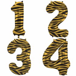 Cijfer ballonnen tijger print
