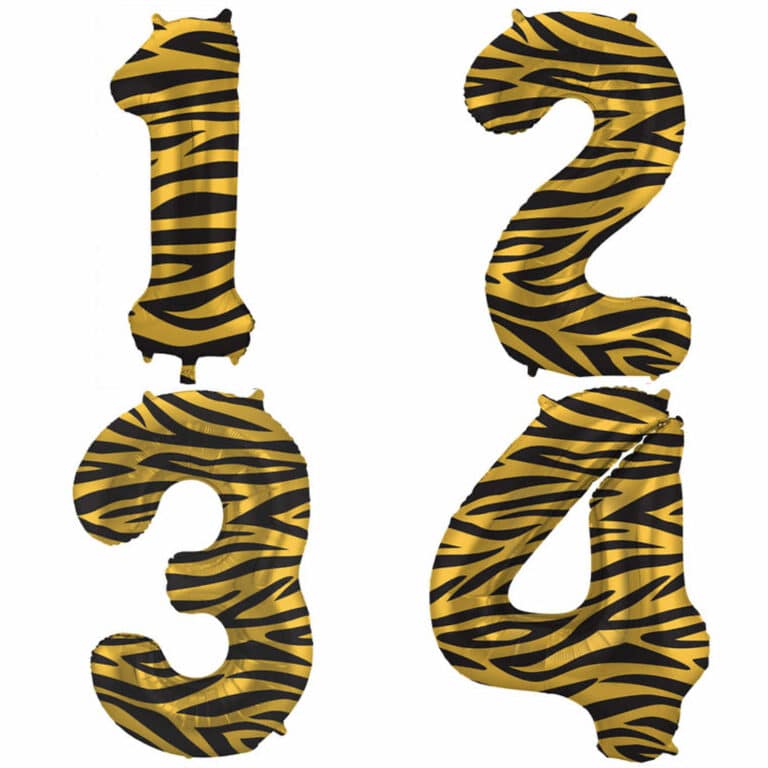 Cijfer ballonnen tijger print