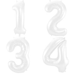 Witte cijfer ballonnen