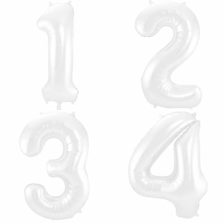 Witte cijfer ballonnen