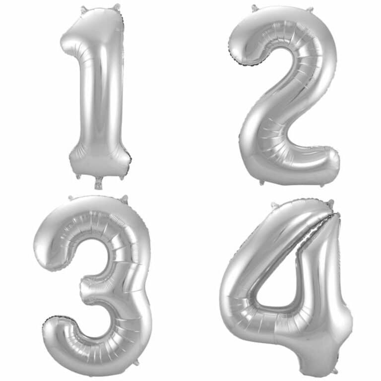 Cijfer ballonnen zilver