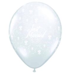 Ballonnen Just Married Diamond Clear (50 stuks)