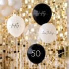 Zwart Nude Confetti 50 jaar ballonnen (5 stuks)