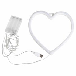 Roze neon LED licht hart 20 cm