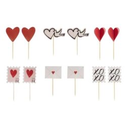 Liefdes cupcake toppers