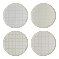 Borden (papier) -  pastel kleuren - 8 stuks - ø 25 cm