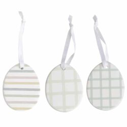 Hangdecoratie keramische paaseieren - 3 stuks Hangdecoratie keramische paaseieren - 3 stuks