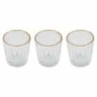 Glazen waxinelichthouders met gouden rand - 3 stuks