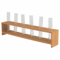 Houten houder met vaasjes