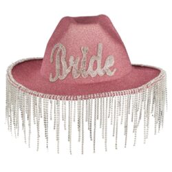 Roze glitter Bride cowgirlhoed