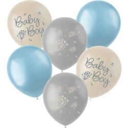 Ballonnen blooming baby boy - 33 cm - 6 stuks Ballonnen blooming baby boy - 33 cm - 6 stuks