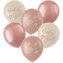 Ballonnen blooming baby girl - 33 cm - 6 stuks Ballonnen blooming baby girl - 33 cm - 6 stuks
