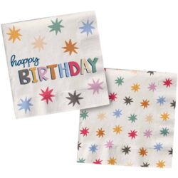 Servetten Starburst Happy Birthday (20 stuks) - 33 x 33 cm