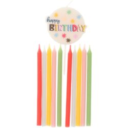 Kaarsen Set - Starburst "Happy Birthday" (11 stuks)
