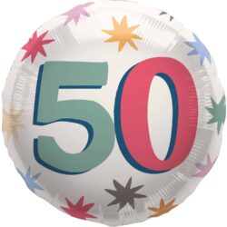 Folieballon Starburst 50 jaar (45 cm)