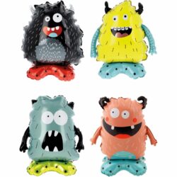 Staande Folieballon Monsters - 4 stuks (35 x 40 cm)