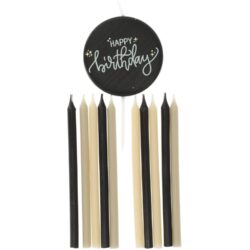 Crème noir kaarsen set - 11 stuks - 9,5 cm
