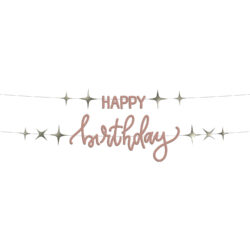 Letterslinger Set - "HAPPY birthday" Crème Rose (1,5 meter)