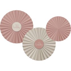 Deco   papieren waaiers Crème Rose (3 stuks)