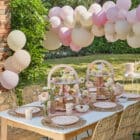 Ballonnen pastel bloemen met slinger - floral - 5 stuks