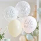 Ballonnen baby shower - floral Hello Baby - 5 stuks