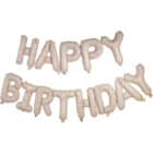Folieballonnen nude en gold happy birthday