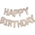 Folieballonnen nude en gold happy birthday
