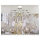 Folieballonnen nude en gold happy birthday