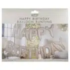 Folieballonnen nude en gold happy birthday
