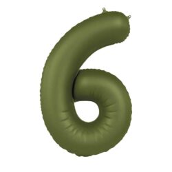 Folieballon Cijfer 6 Olive Green - 86 cm Folieballon Cijfer 6 Olive Green - 86 cm