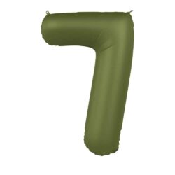 Folieballon Cijfer 7 Olive Green - 86 cm Folieballon Cijfer 7 Olive Green - 86 cm