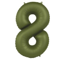 Folieballon Cijfer 8 Olive Green - 86 cm Folieballon Cijfer 8 Olive Green - 86 cm
